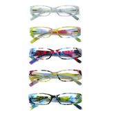 5 Pack Women's Reading Glasses Anti Blue Light Oval Premium Spring Hinge Prescription Glasses 100